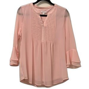 Charter Club Pink V-Neck Blouse Small